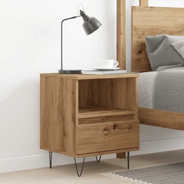 vidaXL Bedside Cabinet Artisan Oak Engineered wood Medium