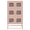 vidaXL Highboard Pink Cold-rolled steel Tall Highboard Rectangular