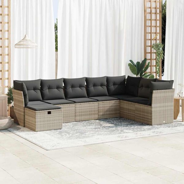 vidaXL Garden Sofa Set Light Grey