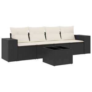 vidaXL Garden Sofa Set Black