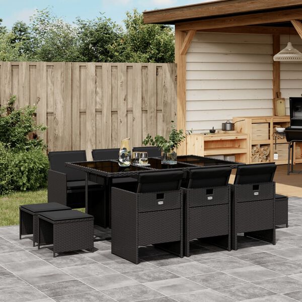 vidaXL Garden Dining Set Black