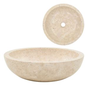 vidaXL Sink 15.7"x4.7" Marble Cream