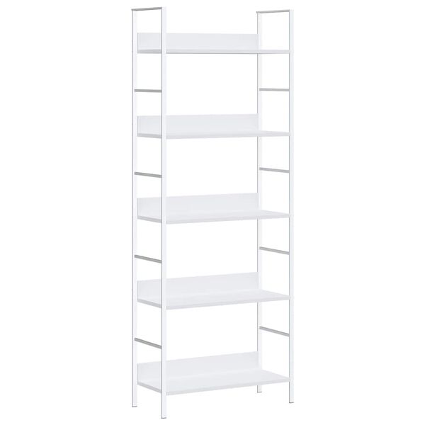 vidaXL Shelf Cabinet White Engineered wood, Steel Medium Shelf Cabinet
