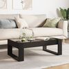 vidaXL Coffee Table Black Engineered wood, Glass 35.4 x 20.9 x 11.8 in