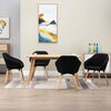 vidaXL Dining Chair Set of 4 Black Fabric, Solid Wood Standard