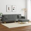 vidaXL Sofa Bed Dark grey Fabric (100% polyester), wood, plastic 2-seater