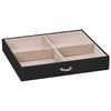 vidaXL Jewellery Box 4-Layer with Mirror Lockable Black 8.9x6.9x6.5"