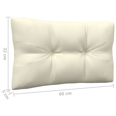 vidaXL 4-Seater Patio Sofa with Cream Cushions Solid Pinewood