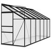 vidaXL Greenhouse Anthracite and Transparent Aluminum, PC Board Large