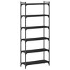 vidaXL Bookcase Black Engineered wood, metal Medium Bookcase