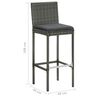 vidaXL Garden Bar Set Grey Poly Rattan Medium Durable Garden Bar Set