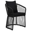 vidaXL Garden Chair. Garden Chairs Set of 2 Black