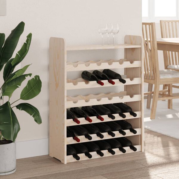 vidaXL Wine Rack with Top Board 26.6x9.8x34.3" Solid Wood Pine