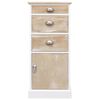 vidaXL Side Cabinet White and wood color Paulownia wood