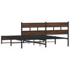 vidaXL Bed Frame Brown Oak Steel, Engineered Wood Double Bed Frame
