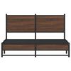 vidaXL Bed Frame Brown Oak Steel Double Bed Frame Rectangular Modern