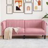 vidaXL Sofa Pink Velvet, Plywood, Solid Wood 2-Seater Stylish Design