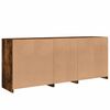 vidaXL Sideboard with LED Lights Smoked Oak 63.8"x14.6"x26.4"