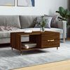 vidaXL Coffee Table Brown Oak Engineered Wood, Iron Medium Coffee Table