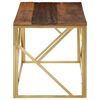 vidaXL Coffee Table Gold and natural wood