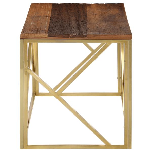 vidaXL Coffee Table Gold and natural wood