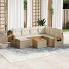 vidaXL Garden Sofa Set Beige PE rattan, Powder-coated steel, Acacia wood