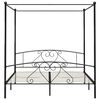 vidaXL Bed Frame Black Metal Double Bed Frame Rectangular Double Bed