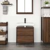 vidaXL Bathroom Sink Cabinet Brown Oak Engineered wood, Steel Medium