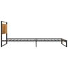 vidaXL Bed Frame Black Powder-coated metal, Melamine coated MDF Twin