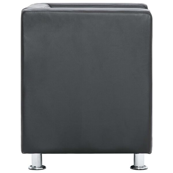 vidaXL Cube Armchair Gray Faux Leather