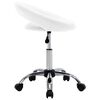 vidaXL Work Chair White Faux leather, Chrome steel Adjustable