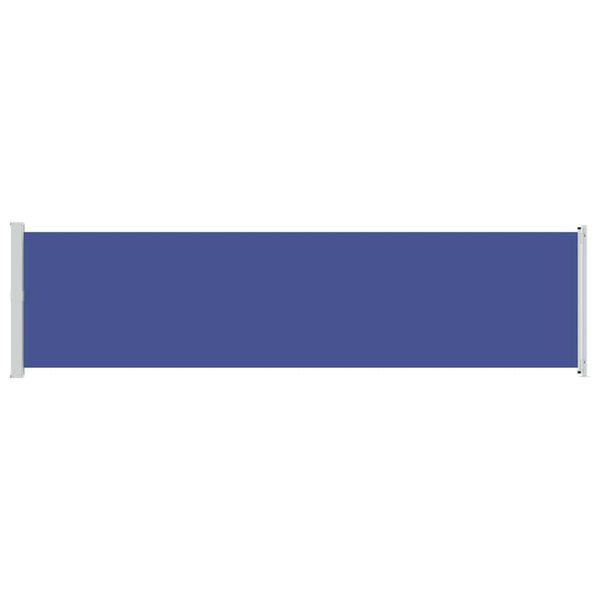 vidaXL Side Awning Blue Polyester with PU coating, Powder-Coated Steel