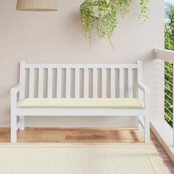 vidaXL Garden Bench Cushion Cream Oxford fabric 59.1 x 19.7 x 1.6 in