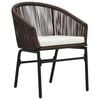 vidaXL Bistro Set Brown PE rattan, tempered glass, powder-coated steel
