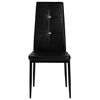 vidaXL Dining Chair Set of 4 Black Faux leather, wooden frame, steel legs