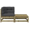 vidaXL Patio Sofa Corner with Cushions and Footstool