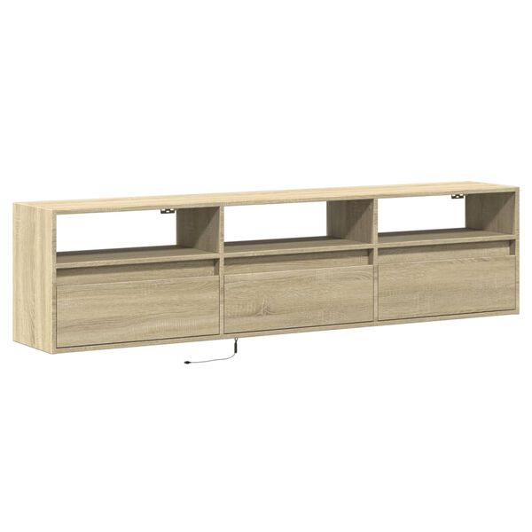 vidaXL TV Wall Cabinet Sonoma Oak Engineered wood Large TV Wall Cabinet