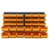 vidaXL 32 Piece Storage Bin Kit with Wall Panels Yellow and Black