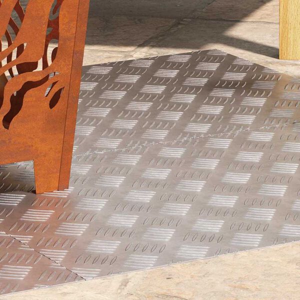 vidaXL Stair Tread Rectangular 4 pcs Silver 31.50 x 19.69 in Aluminium