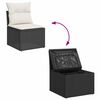 vidaXL Garden Sofa Set Black PE rattan, powder-coated steel, acacia wood