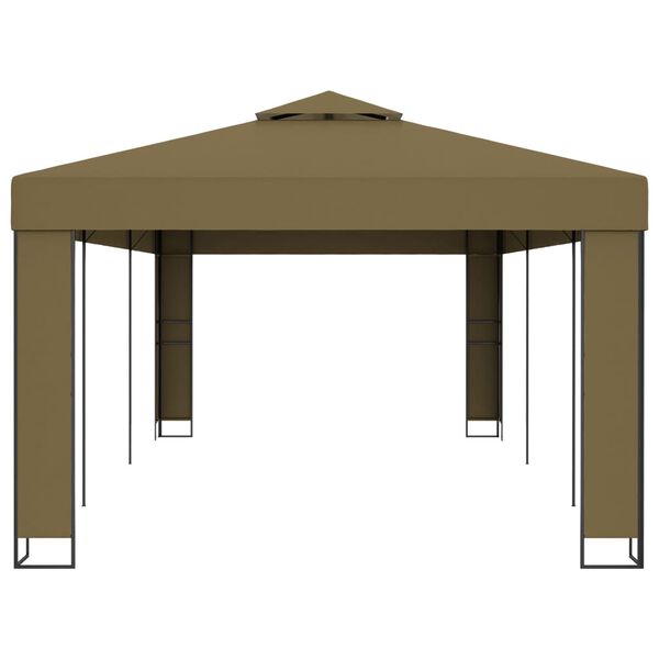 vidaXL Gazebo Taupe 100% polyester, powder-coated steel 9.8x19.7 ft