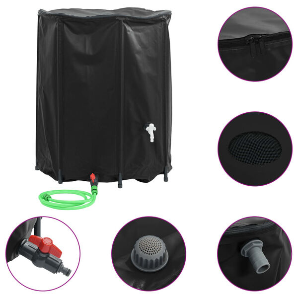 vidaXL Water Tank Black PVC Extra Large Collapsible Water Tank