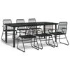 vidaXL Garden Dining Set Black PVC Rattan Large Durable