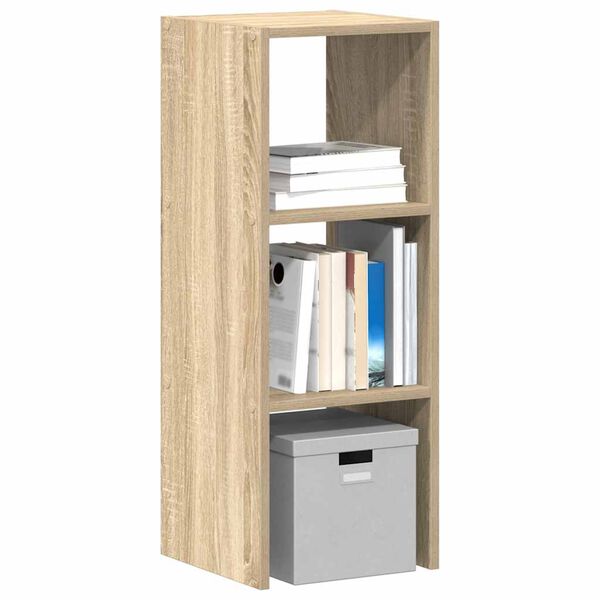 vidaXL Bookcase Sonoma Oak Engineered Wood Medium Stackable Bookcase