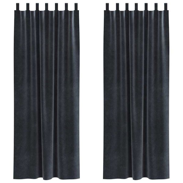 vidaXL Blackout Curtains 2 pcs Dark Grey 55.12 x 96.46 in Velvet