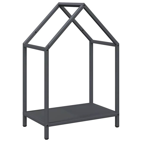vidaXL Firewood Rack Anthracite 15.7x9.8x23.6" Cold-rolled steel