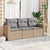 vidaXL Garden Sofa Set Beige PE Rattan Standard Removable Covers