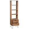 vidaXL Book Cabinet Natural wood Solid pine wood, metal