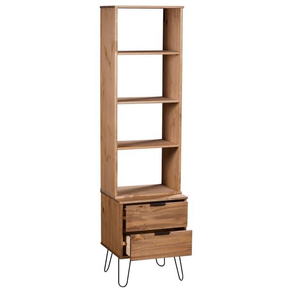 vidaXL Book Cabinet Natural wood Solid pine wood, metal