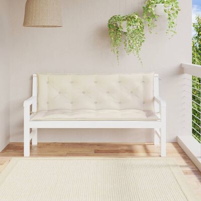 vidaXL Garden Bench Cushions 2pcs Cream White 59.1"x19.7"x2.8" Oxford Fabric